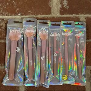 Lottie Cosmetics Large Lot Of 6 Makeup Highlighter Brushes & Sponges Vegan brush